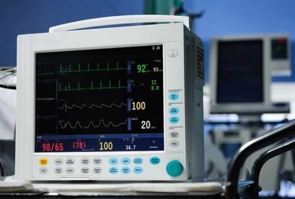 Medical Monitor Displaying Vital Signs
