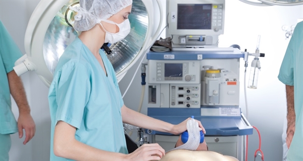 Medical team in operating room setting